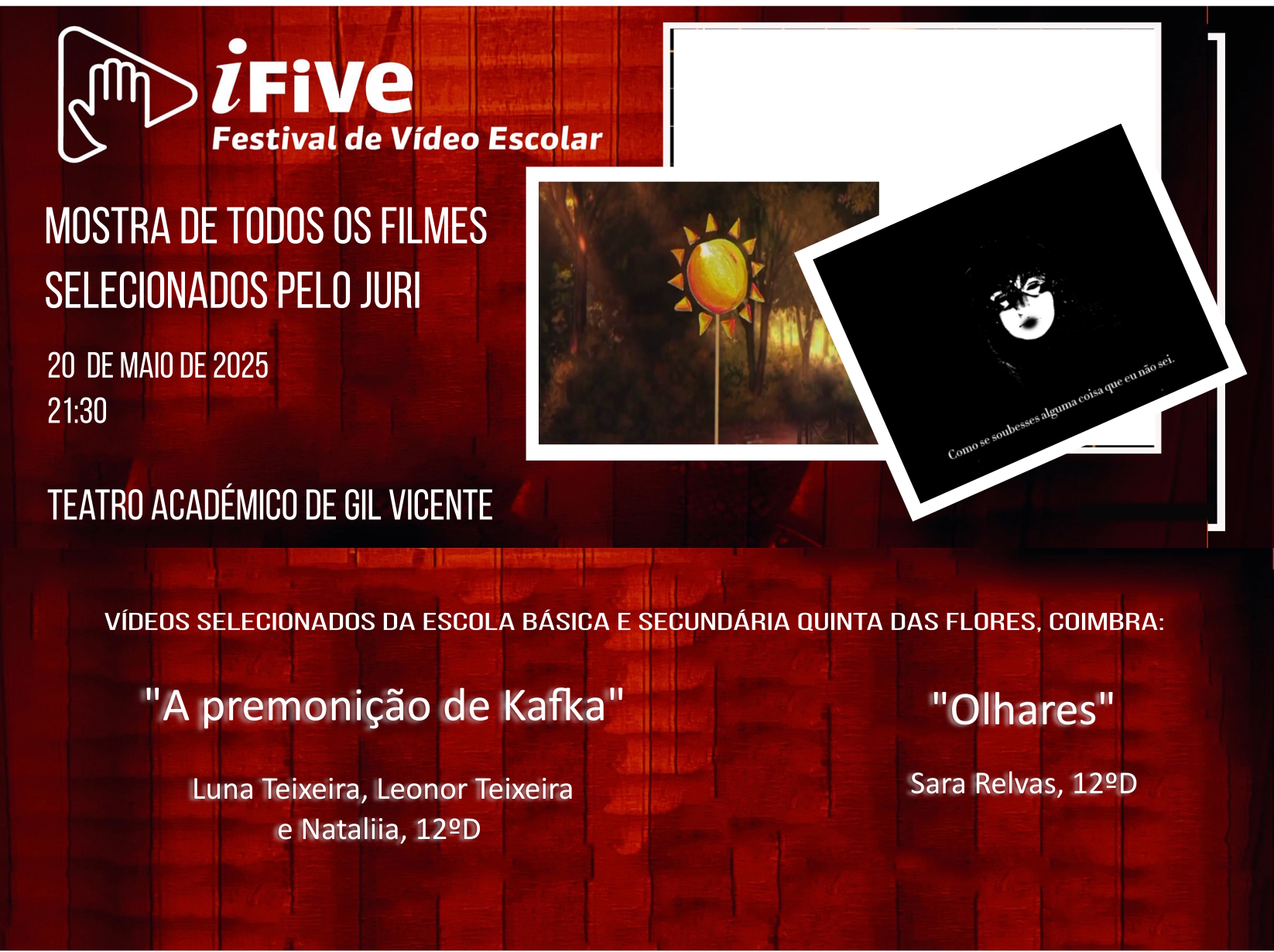 Filmes selecionados para Festival Internacional de Vídeos escolares – iFIVE (i5)